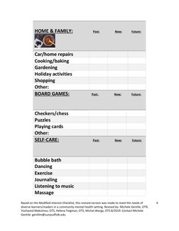 Modified Interest Checklist.pdf Modified Interest Checklist for Therapy | PDF | Leisure | Hobbies