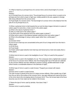 13. What is meant by (i) principal focus of a convex mirror, and (ii) focal length of a convex
mirror ?
Solution :
(a) (i) Pr
