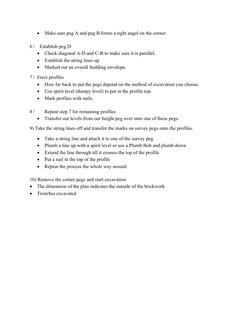 
Make sure peg A and peg B forms a right angel on the corner.
6） Establish peg D

Check diagonal A-D and C-B to make sure i