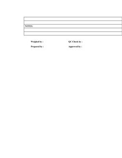 NOTES:
Weighed by :
QC Check by : 
Prepared by :
Approved by :
