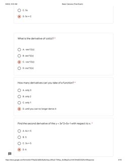 Basic Calculus Final Exam Questionnaire | PDF | Derivative | Calculus