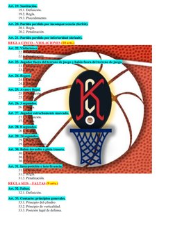 Art. 19. Sustitución. 
19.1. Definición. 
19.2. Regla.
19.3. Procedimiento. 
Art. 20. Partido perdido por incomparecencia (fo