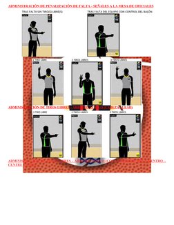 ADMINISTRACIÓN DE PENALIZACIÓN DE FALTA 
 
 -   SEÑALES A LA MESA DE OFICIALES
 
 
ADMINISTRACIÓN DE TIROS LIBRES - ÁRBITRO A