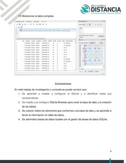 9 
 
12. Mostramos la tabla completa 
 
 
 
 
Conclusiones 
 
En este trabajo de investigación y consulta se puede conclu