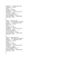 Prime Video Cookie Data Overview | PDF | Http Cookie | Internet Protocols