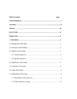 Table of contents                                                                                                page
Acknowl