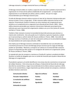 Liderazgo visionario: La imagen mental del futuro y el liderazgo                                                    10 
El li