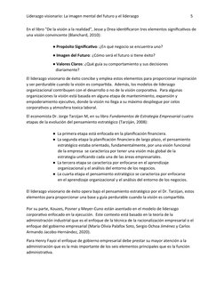 Liderazgo visionario: La imagen mental del futuro y el liderazgo                                                    5 
En el