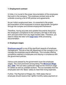 Essential HR Policies for Indian Companies | PDF | Employment | Human ...