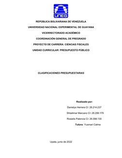 REPÚBLICA BOLIVARIANA DE VENEZUELA
UNIVERSIDAD NACIONAL EXPERIMENTAL DE GUAYANA
VICERRECTORADO ACADÉMICO
COORDINACIÓN GENERAL
