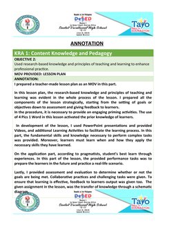 Research-Based Lesson Plan Annotation | PDF | Teaching Method | Lesson Plan