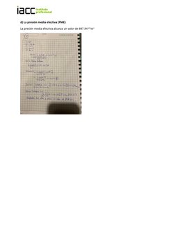  
d) La presión media efectiva (PME)  
La presión media efectiva alcanza un valor de 647.94 𝐾𝐽𝑚3 
 
 
 
