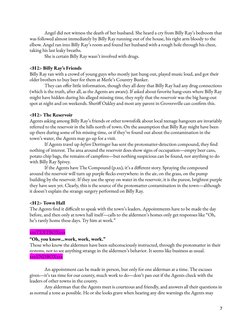 Angel did not witness the death of her husband. She heard a cry from Billy Ray’s bedroom that
was followed almost immediately