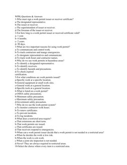 WPR) Questions & Answers
1-Who must sign a work permit issuer or receiver certificate?
a-The designated representative.
b-The