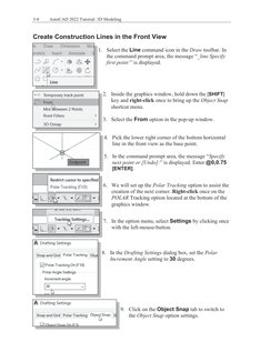 3-8 
AutoCAD 2022 Tutorial: 3D Modeling 
 
 
Create Construction Lines in the Front View 
 
1. Select the Line command icon i