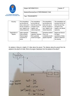 Trigonometry Performance Task Guide | PDF | Mathematics | Concept