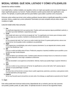 MODAL VERBS: QUÉ SON, LISTADO Y CÓMO UTILIZARLOS
Usando los verbos modales
Los modal verbs, o verbos modales, son aquellos ve