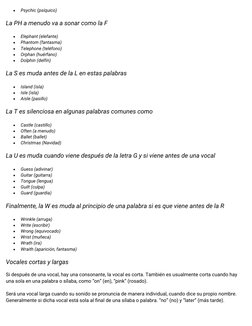 
Psychic (psíquico)
La PH a menudo va a sonar como la F

Elephant (elefante)

Phantom (fantasma)

Telephone (teléfono)
