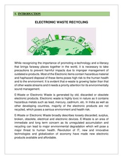 E-Waste Recycling Project Report | PDF | Electronic Waste | Recycling