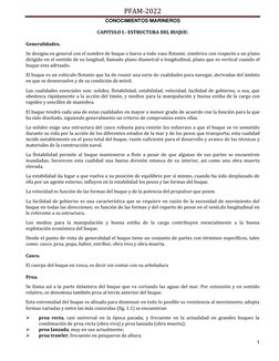 PFAM-2022 
CONOCIMIENTOS MARINEROS 
1 
CAPITULO I.- ESTRUCTURA DEL BUQUE: 
 
Generalidades. 
 
Se designa en general con el n