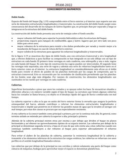 PFAM-2022 
CONOCIMIENTOS MARINEROS 
7 
 
Doble fondo. 
 
Espacio del fondo del buque (fig. 1.19) comprendido entre el forro e