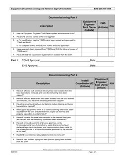 Equipment Decommissioning Sign-Off Checklist | PDF | Electrical Wiring ...