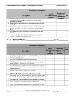 Equipment Decommissioning Sign-Off Checklist | PDF | Electrical Wiring ...