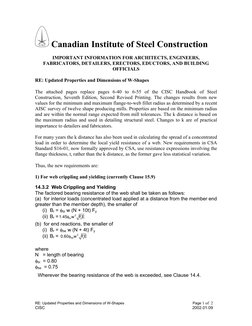 W Shapes Chart.pdf Updated W-Shape Properties & Dimensions | PDF | Beam (Structure) | Length
