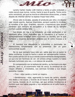 Landry Carter medía 1,80 metros y tenía un pelo ondulado y 
rubio oscuro que nunca, nunca, hacía lo que él quería. Tenía