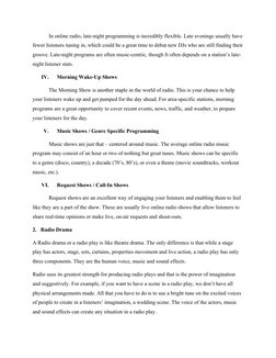 Types of Radio Programs Explained | PDF | News | News Broadcasting
