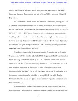 2 
number, and full driver’s license, as well as the name and phone number of CHS-1’s 
father, and the name, phone number, an