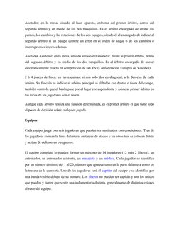 Anotador: en la mesa, situado al lado opuesto, enfrente del primer árbitro, detrás del 
segundo árbitro y en medio de los dos