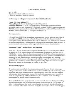 letter of medical necessity for glp 1 Medical Necessity for Shower Chair | PDF | Health Care