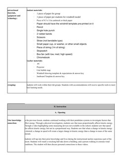 nstructional
Materials,
Equipment and
Technology:
Student materials:
·
1 piece of paper for group
·
1 piece of paper per stud