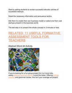 Projects In English Creative English Project Ideas for Students | PDF | English As A Second ...