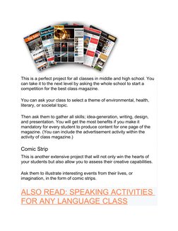 Projects In English Creative English Project Ideas for Students | PDF | English As A Second ...