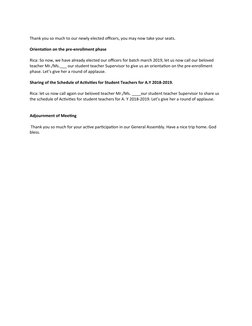 Classroom Election Script for Student Officers | PDF | Prayer