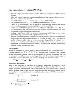 One-Way ANOVA Explained | PDF | Analysis Of Variance | Errors And Residuals