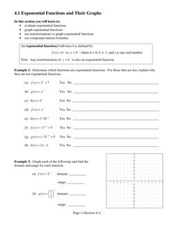 Page 1 (Section 4.1) 
−7
−6
−5
−4
−3
−2
−1
1
2
3
4
5
6
7
8
−8
−7
−6
−5
−4
−3
−2
−1
1
2
3
4
5
6
7
x
y
4.1 Exponential Function