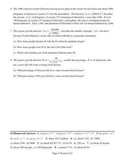 Page 5 (Section 4.2) 
6.  The 1986 explosion at the Chernobyl nuclear power plant in the former Soviet Union sent about 1000