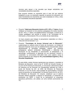 recursos  para  apoyar  a  las  escuelas  que  tengan  estudiantes  con
necesidades educativas especiales.
Este  proyecto  ta