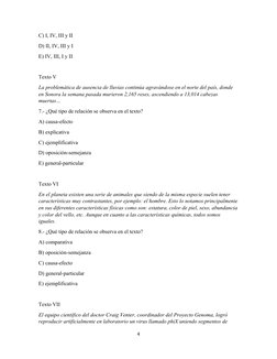 C) I, IV, III y II
D) II, IV, III y I
E) IV, III, I y II
Texto V
La problemática de ausencia de lluvias continúa agravándose