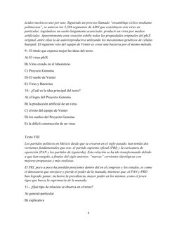 ácidos nucleicos uno por uno. Siguiendo un proceso llamado “ensamblaje cíclico mediante
polimerasa”, se unieron los 5,386 seg