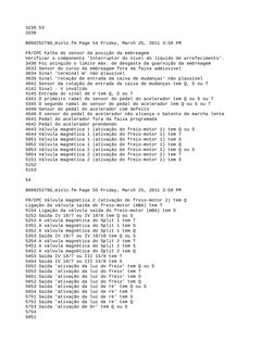 3236 53
3330
B09925279G_miolo.fm Page 54 Friday, March 25, 2011 3:58 PM
FR/CPC Falha do sensor da posição da embreagem
Verifi