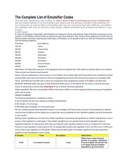 E335 Food Code Food Emulsifiers and E Codes List | PDF | Fat | Antioxidant