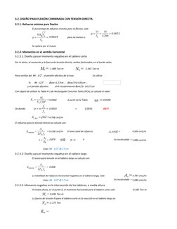 3.2. DISEÑO PARA FLEXIÓN COMBINADA CON TENSIÓN DIRECTA
3.2.1. Refuerzo mínimo para flexión
El porcentaje de refuerzo mínimo p
