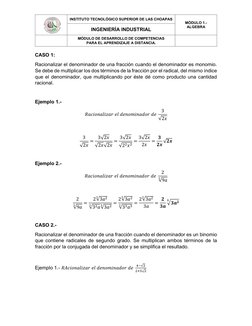 INSTITUTO TECNOLÓGICO SUPERIOR DE LAS CHOAPAS 
MÓDULO 1.- 
ALGEBRA 
INGENIERÍA INDUSTRIAL 
 
MÓDULO DE DESARROLLO DE COMPET
