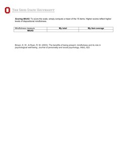Mindful Attention Awareness Scale (MAAS) | PDF | Attention | Mindfulness