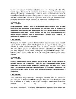 Ester nunca revelo su nacionalidad a nadie tal como su primo Mardoqueo le había dicho.
Cuando llegaba el momento de presentar