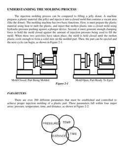UNDERSTANDING THE MOLDING PROCESS 
 
The injection molding process can be compared to filling a jelly donut. A machine 
prepa